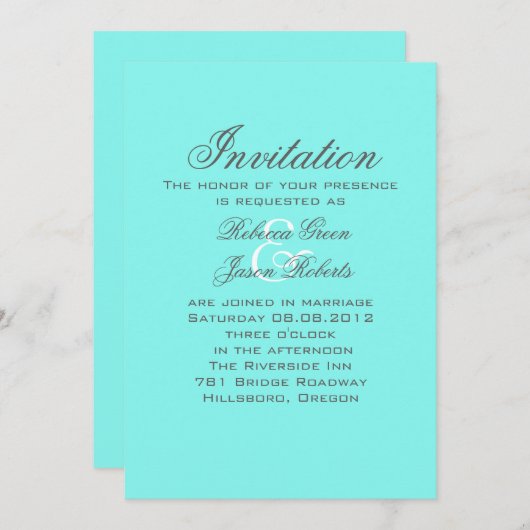 robin's ei-blauw turquoise aquablauw trouwen kaart (Voorkant / Achterkant)