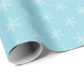 Robins Ei Blauw Wit Kleine Sneeuwvlokken Hand gete Cadeaupapier (Rol Hoek)