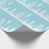 Robins Ei Blauw Witte Sneeuw Winter Woodland Fores Cadeaupapier (Hoek)