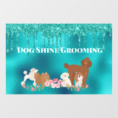 Robin's Ei Blauwe Hond Trim Glitter Huisdier Servi Raamsticker (Vel)