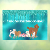 Robin's Ei Blauwe Hond Trim Glitter Huisdier Servi Raamsticker (Vel 3)