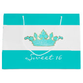 Robins Ei Blauwe Kroon Custom Gift Bag Groot Cadeauzakje (Voorkant)