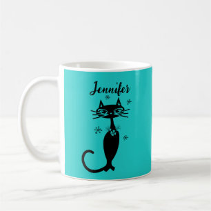 Robins Ei Blauwe Retro Kat Koffiemok
