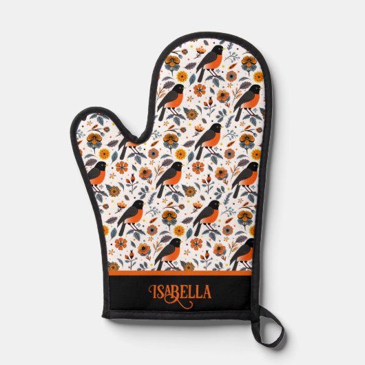 Robins en bloemen ovenwant (Voorkant)