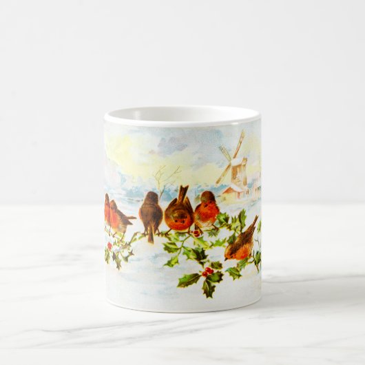 Robins en holly koffiemok (Center)