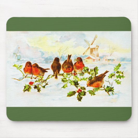 Robins en holly muismat (Voorkant)