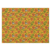 Robins en leliebloemen, sinaasappel en groen tafelkleed (Voorkant (Horizontaal))