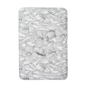 Robins en leliebloemen, zwart en wit badmat (Voorkant Verticaal)