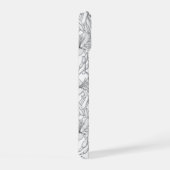 Robins en leliebloemen, zwart en wit iPhone 15 case (Rechterkant)