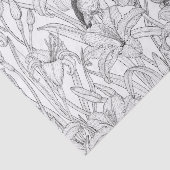 Robins en leliebloemen, zwart en wit tissuepapier (Detail)