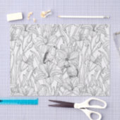 Robins en leliebloemen, zwart en wit tissuepapier (Craft)