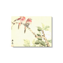 Robins en Peony japans  bloemenkunst