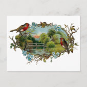  Robins en vergeet-me-Nots Briefkaart (Voorkant)