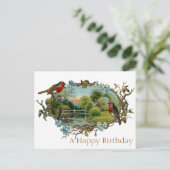 Robins en vergeet-me-nots Briefkaart (Staand voorkant)