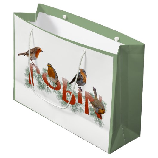 Robins Gift Bag Groot Cadeauzakje (Voorkant Gekanteld)