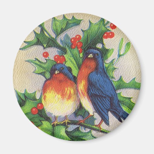 Robins & Holly Kerstmis Magneet (Voorkant)