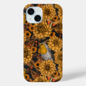 Robins in de herfsttuin, zwart Case-Mate iPhone case (Achterkant)