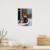 Robins in de sneeuw poster (Keuken)