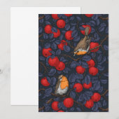 Robins in the apple tree/blue and red  (Voorkant / Achterkant)