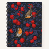 Robins in the apple tree/blue and red  notitieboek (Voorkant)