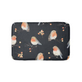 Robins, lijsterbessen, winterse waterverf. badmat (Voorkant)