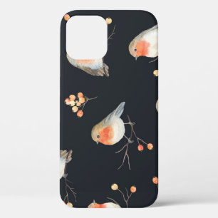 Robins, lijsterbessen, winterse waterverf. Case-Mate iPhone case