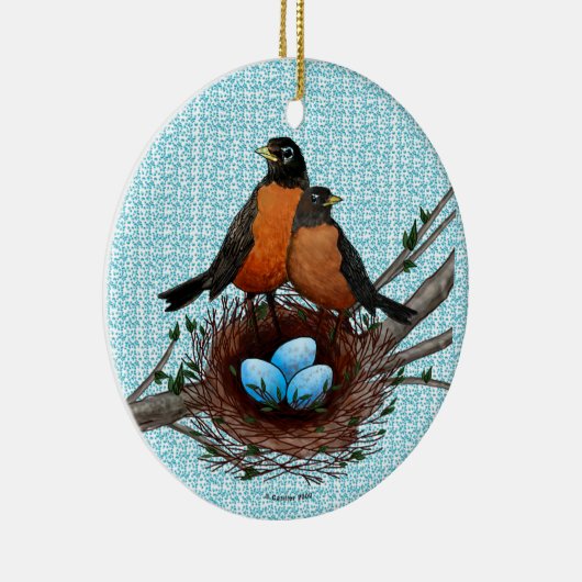 Robins Nest aangepaste naam ornament (Rechts)