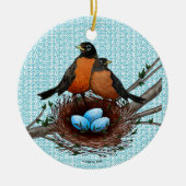 Robins Nest aangepaste naam ornament (Voorkant)