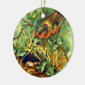 Robin's Nest Illustratie Keramisch Ornament (Links)