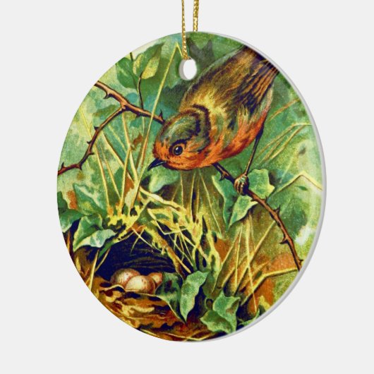 Robin's Nest Illustratie Keramisch Ornament (Links)