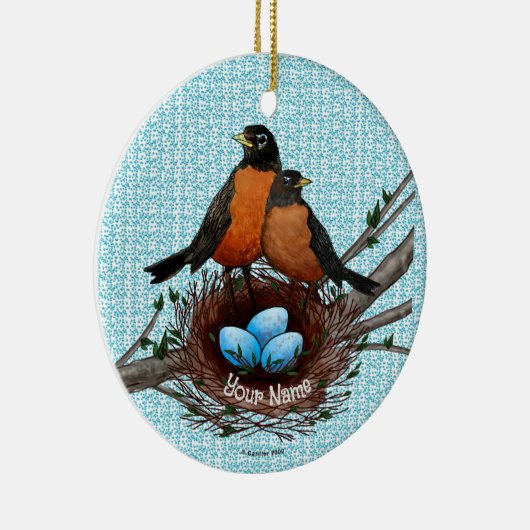 Robins Nest-Ornament Keramisch Ornament (Rechts)