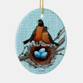 Robins Nest ornament met eigen naam (Rechts)