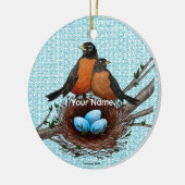 Robins Nest ornament met eigen naam (Links)