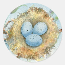 Robin's Nest Round Sticker