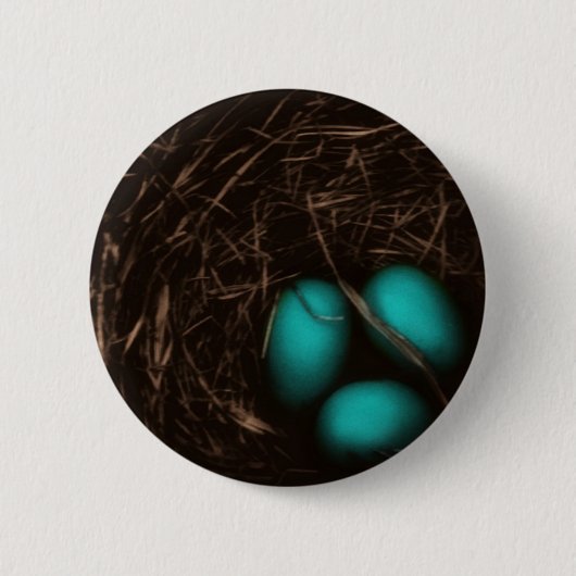Robin's nestfoto ronde button 5,7 cm (Voorkant)