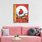 Robins schemeravondje canvas afdruk (Insitu (Woonkamer))