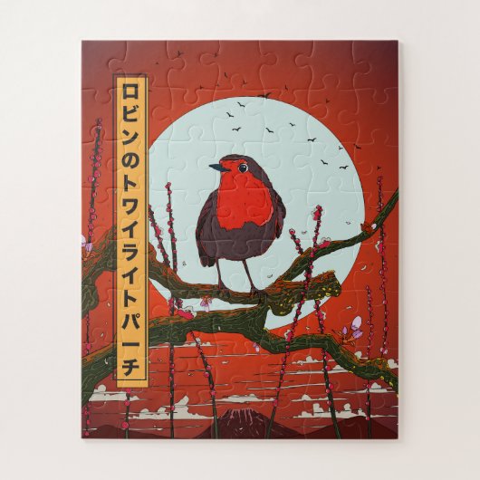 Robins schemeravondje legpuzzel (Verticaal)