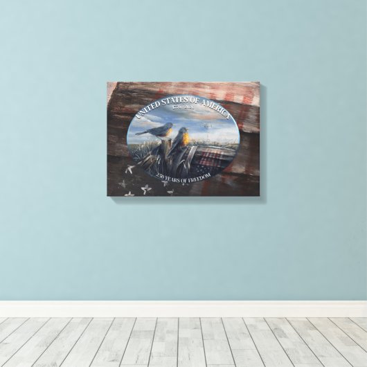 Robins USA Canvas Afdruk (Insitu (Houten vloer))