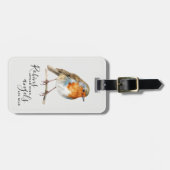 Robins verschijnen engelen in de buurt van Memoria Bagagelabel (Voorkant horizontaal)