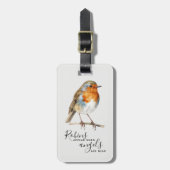 Robins verschijnen engelen in de buurt van Memoria Bagagelabel (Voorkant verticaal)