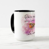 Robins verschijnen wanneer de geliefde nabij zijn mok (Voorkant links)