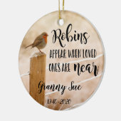 Robins verschijnen wanneer de geliefden dichtbij g keramisch ornament (Links)