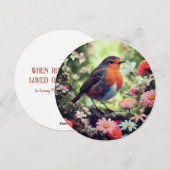 Robins verschijnen wanneer geliefden dichtbij / ro feestdagenkaart (Voorkant / Achterkant)