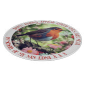 Robins verschijnen wanneer geliefden in de buurt v snijplank (Hoek)