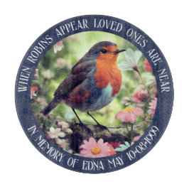 Robins verschijnen wanneer geliefden in de buurt v snijplank