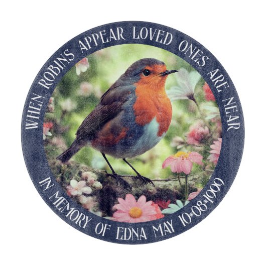 Robins verschijnen wanneer geliefden in de buurt v snijplank (Voorkant)