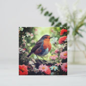 Robins verschijnen wanneer geliefden in de buurt z feestdagenkaart (Staand voorkant)