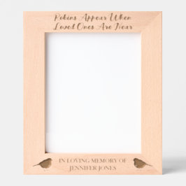 Robins verschijnen wanneer geliefden in de buurt z gegraveerde lijstjes