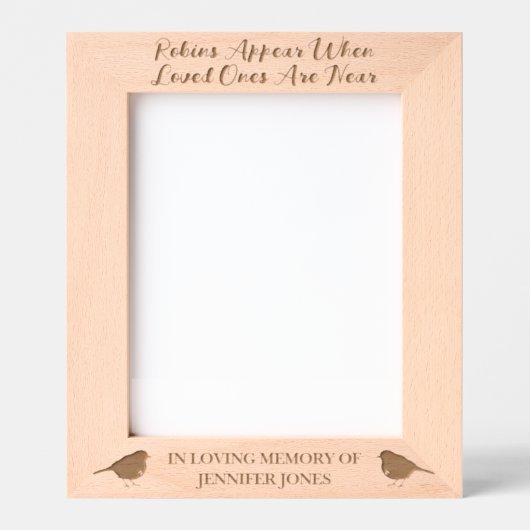 Robins verschijnen wanneer geliefden in de buurt z gegraveerde lijstjes (Voorkant)