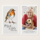 Robins verschijnt Angels in de buurt van Memorial Visitekaartje (Voorkant /achterkant)